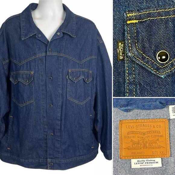 Levis Big E Premium Oversized Western Trucker Shacket sz 2XL/3XL 60x30 True Fit - Picture 1 of 10